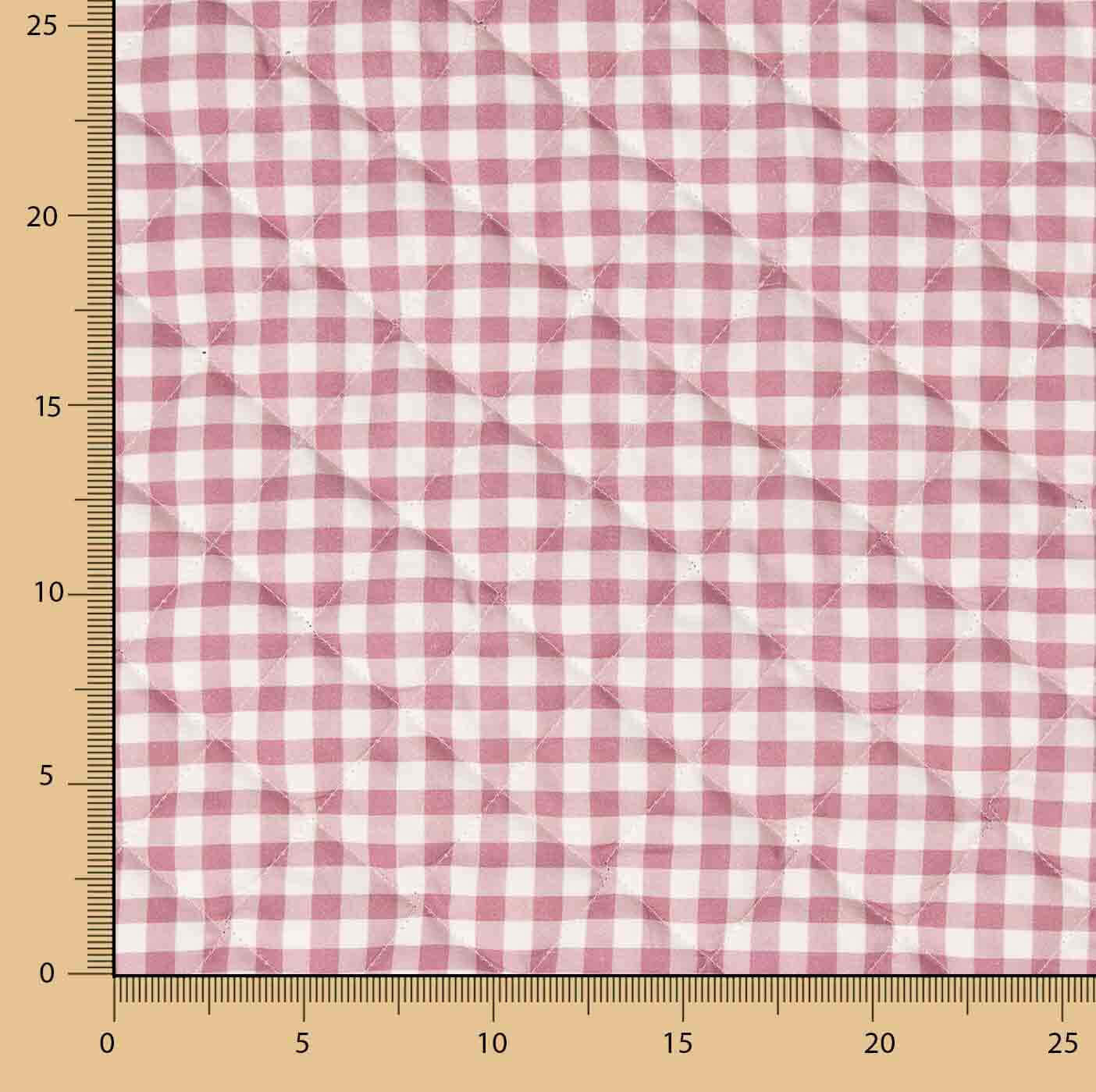 Gesteppte Vichy-Popeline in Rosa und mit Blumenmuster - Ribes y Casals