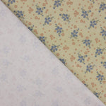 Perkal bedruckt mit blau-rosa Blumenmuster - Ribes y Casals