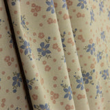 Perkal bedruckt mit blau-rosa Blumenmuster - Ribes y Casals