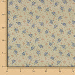 Perkal bedruckt mit blau-rosa Blumenmuster - Ribes y Casals