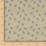 Perkal bedruckt mit blau-rosa Blumenmuster - Ribes y Casals