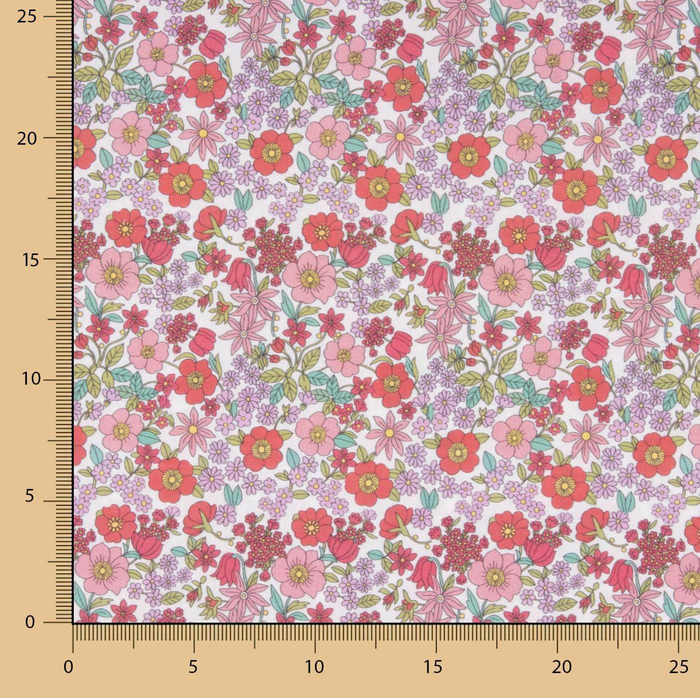Perkal mit rosa Blumenmuster - Ribes y Casals