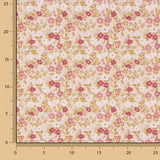 Perkal mit bedrucktem Wildblumenmuster in Rosa - Ribes y Casals