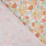 Perkal mit bedrucktem Aquarellmuster in Orange - Ribes y Casals