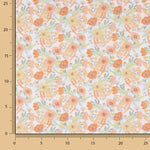 Perkal mit bedrucktem Aquarellmuster in Orange - Ribes y Casals