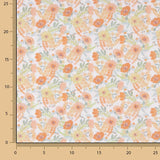 Perkal mit bedrucktem Aquarellmuster in Orange - Ribes y Casals