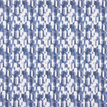 Perkal bedruckt mit geometrischem Retro-Muster in Blau - Ribes y Casals