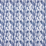 Perkal bedruckt mit geometrischem Retro-Muster in Blau - Ribes y Casals