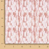 Perkal mit bedrucktem geometrischem Retro-Muster in Rosa - Ribes y Casals