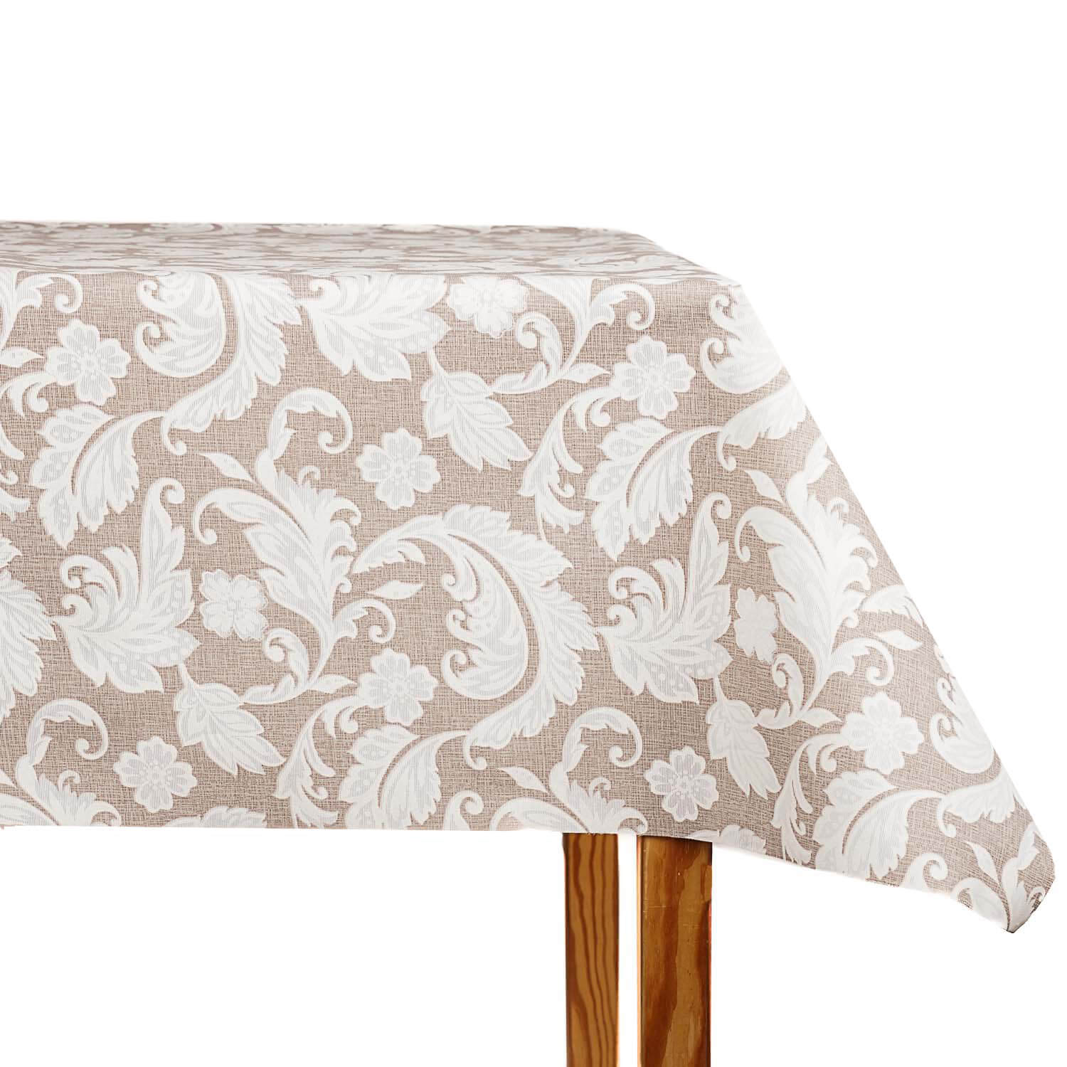 Beige Damast schmutzabweisende Tischdecke - Ribes y Casals