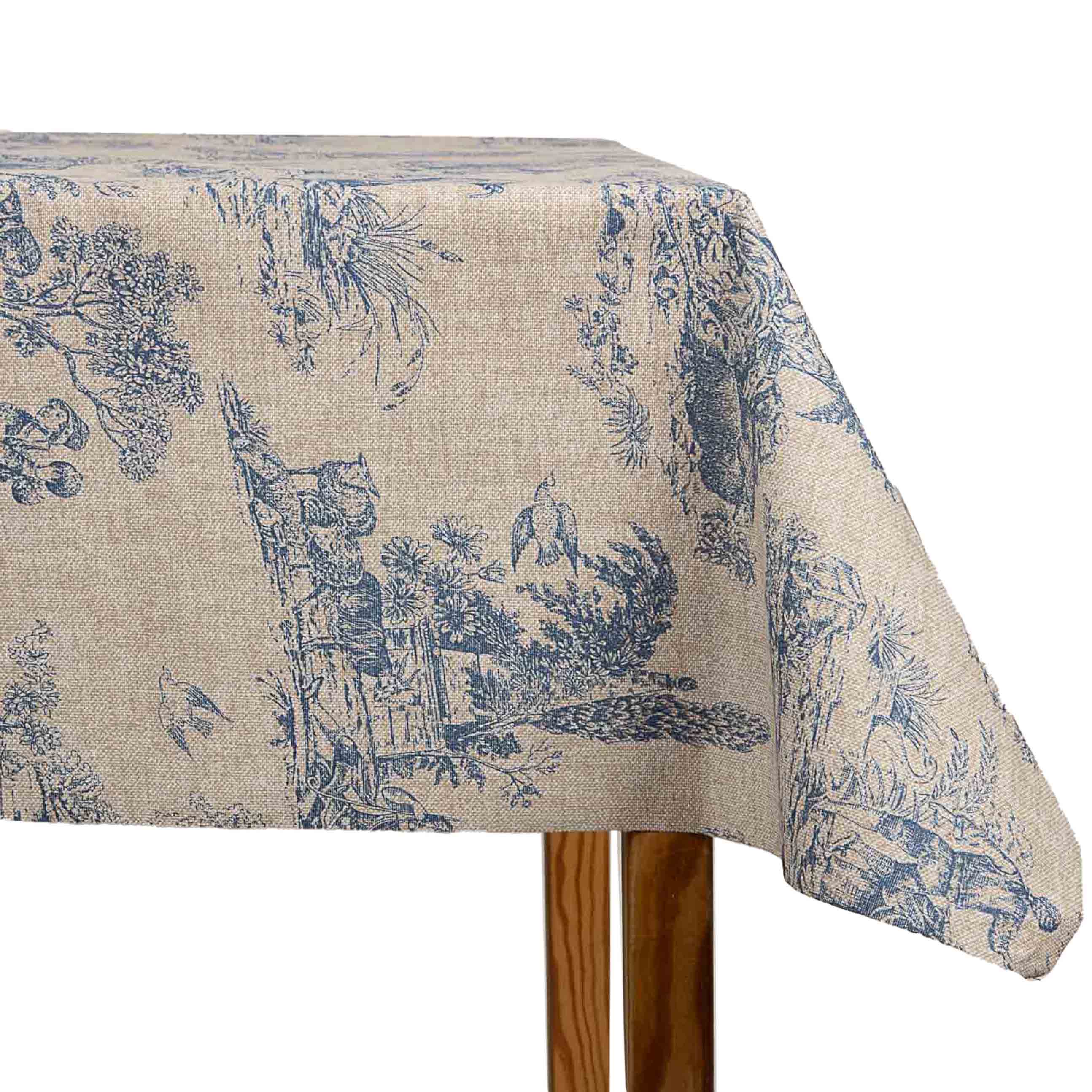 Resin Tischdecke Toile Natur Blau - Ribes y Casals