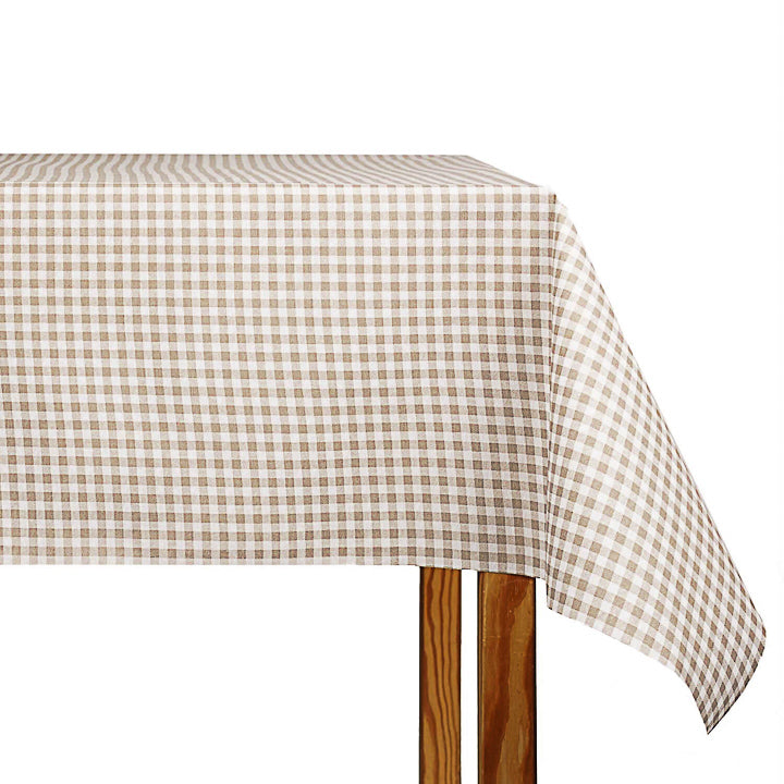 Vichy Beige Anti-Flecken-Tischdecke - Ribes y Casals