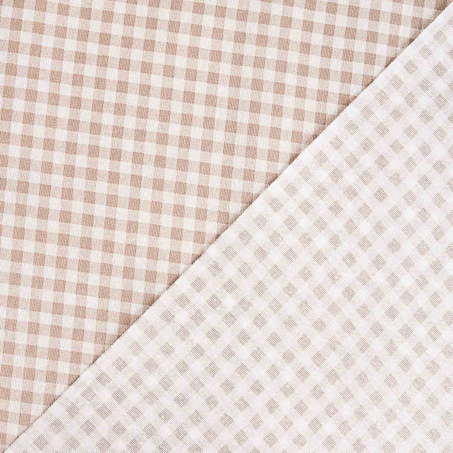Reststück Tischdecke fleckabweisend Vichy Beige – verschiedene Maße x Breite 140 cm - Ribes y Casals