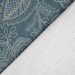 Canvas im Leinenstoff-Look mit provenzalischem Blumenmuster, blau - Ribes y Casals