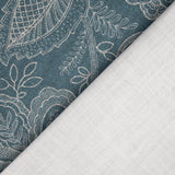 Canvas im Leinenstoff-Look mit provenzalischem Blumenmuster, blau - Ribes y Casals