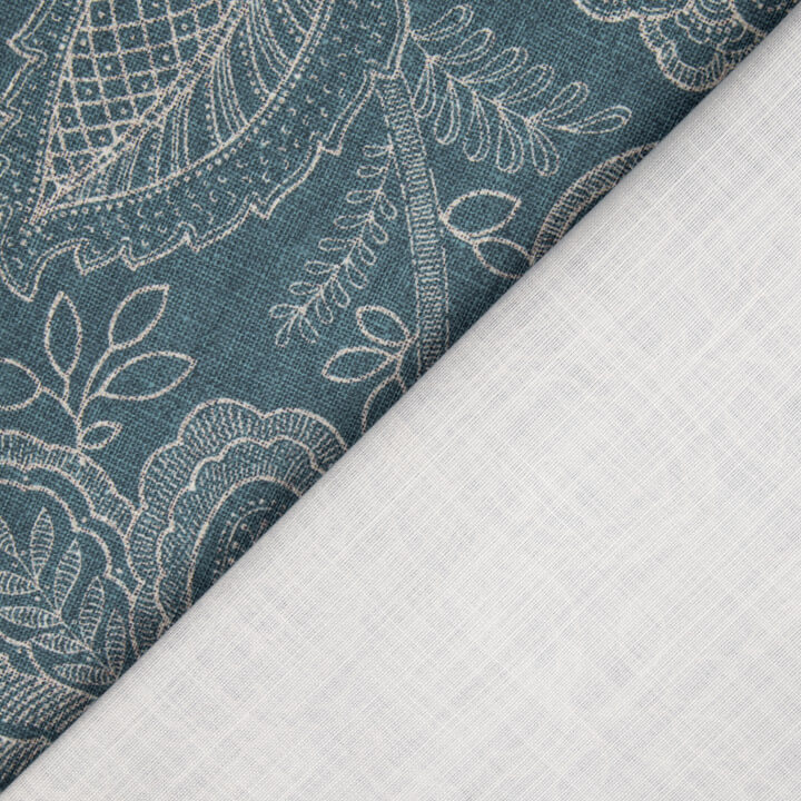 Canvas im Leinenstoff-Look mit provenzalischem Blumenmuster, blau - Ribes y Casals