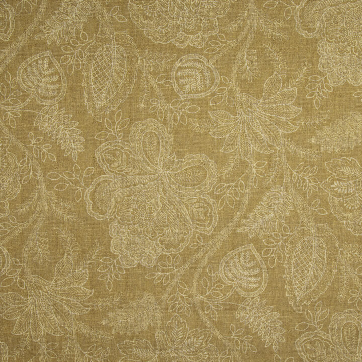 Canvas im Leinenstoff-Look mit provenzalischem Blumenmuster in Senfgelb - Ribes y Casals