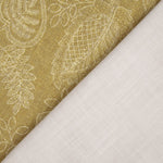 Canvas im Leinenstoff-Look mit provenzalischem Blumenmuster in Senfgelb - Ribes y Casals