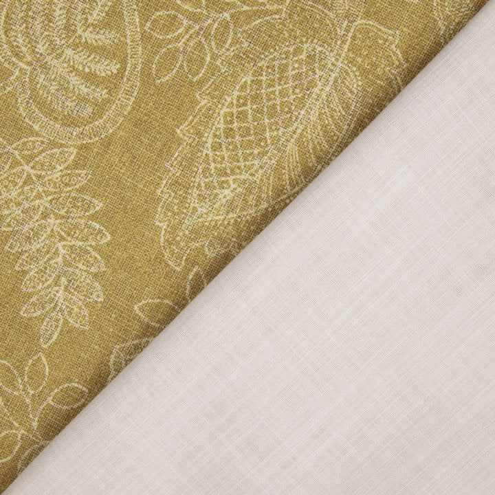 Canvas im Leinenstoff-Look mit provenzalischem Blumenmuster in Senfgelb - Ribes y Casals