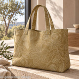 Canvas im Leinenstoff-Look mit provenzalischem Blumenmuster in Senfgelb - Ribes y Casals