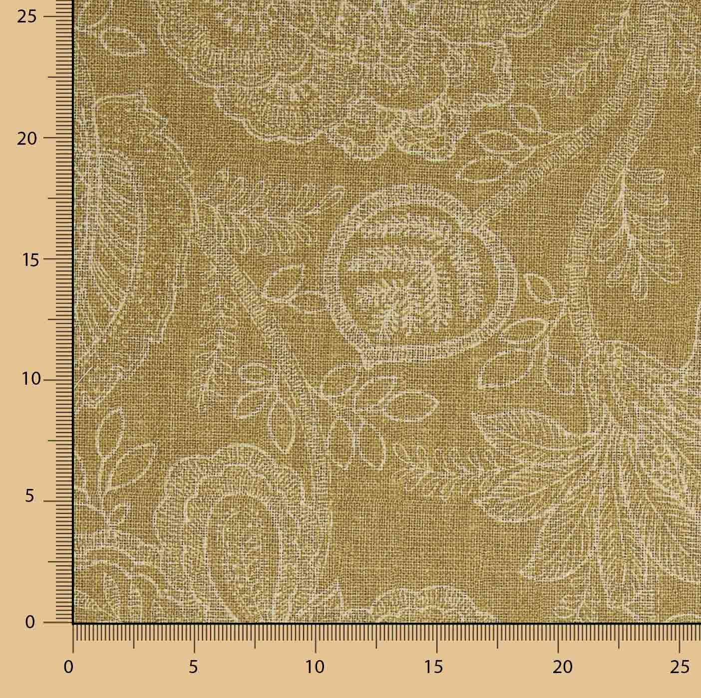 Canvas im Leinenstoff-Look mit provenzalischem Blumenmuster in Senfgelb - Ribes y Casals