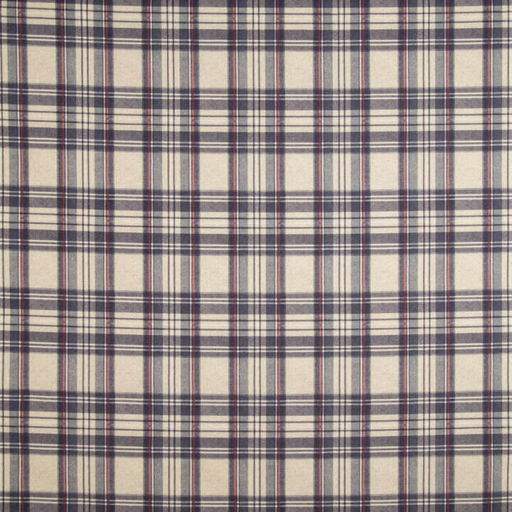 Canvas im Leinenstoff-Look mit Balmoral-Karos, blau - Ribes y Casals
