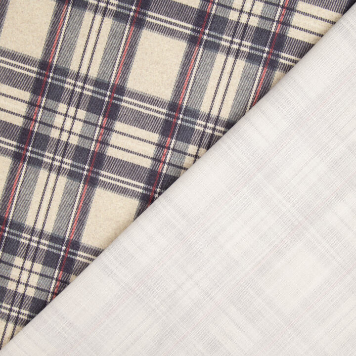 Canvas im Leinenstoff-Look mit Balmoral-Karos, blau - Ribes y Casals