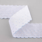 Weißer und blauer Batist-Streifen 3cm - Ribes y Casals