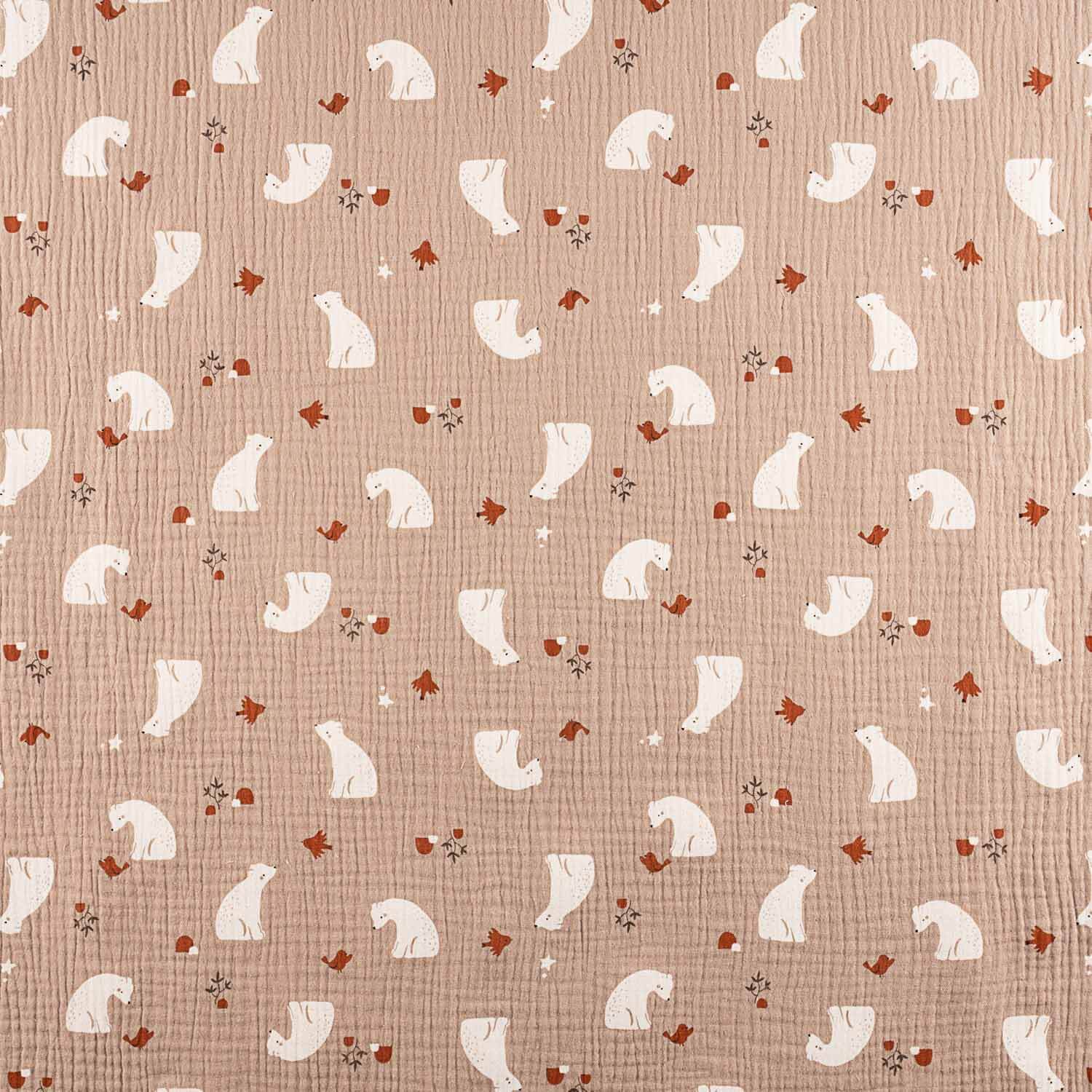 Beige Bären Baumwolle Musselin - Ribes y Casals