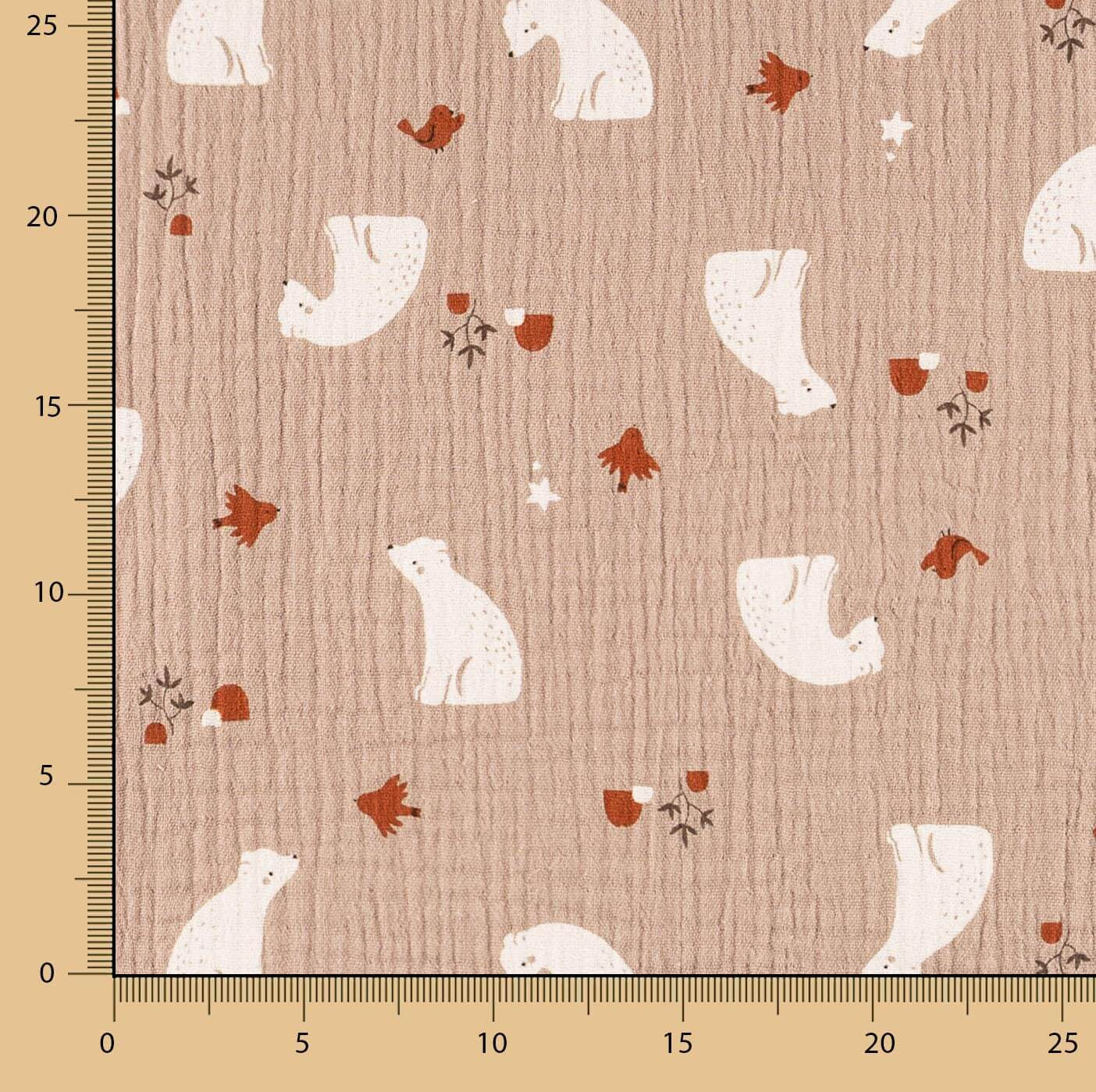 Beige Bären Baumwolle Musselin - Ribes y Casals