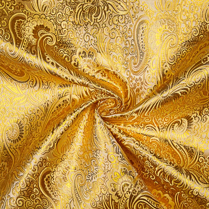 Jacquard in Naturfarbe mit goldenem Lurex-Kaschmir - Ribes y Casals
