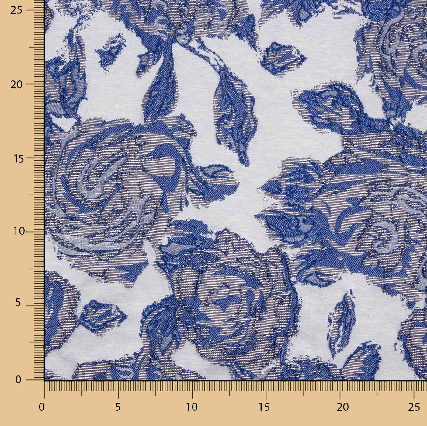 Brocade „Royal Bloom“ in Saphirblau - Ribes y Casals