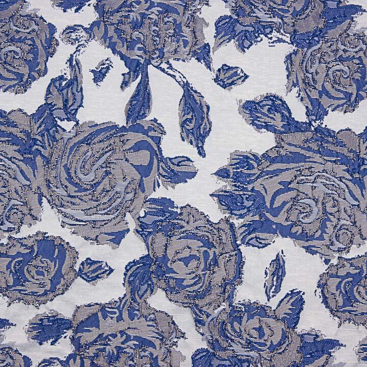 Brocade „Royal Bloom“ in Saphirblau - Ribes y Casals