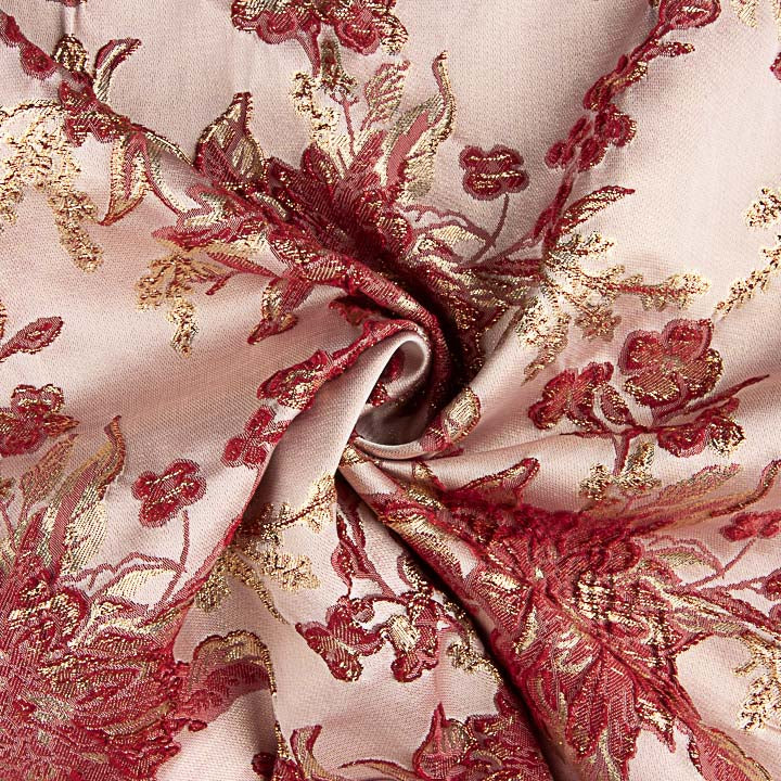 Brokat „Imperial Garden“ in Bordeauxrot und Gold - Ribes y Casals
