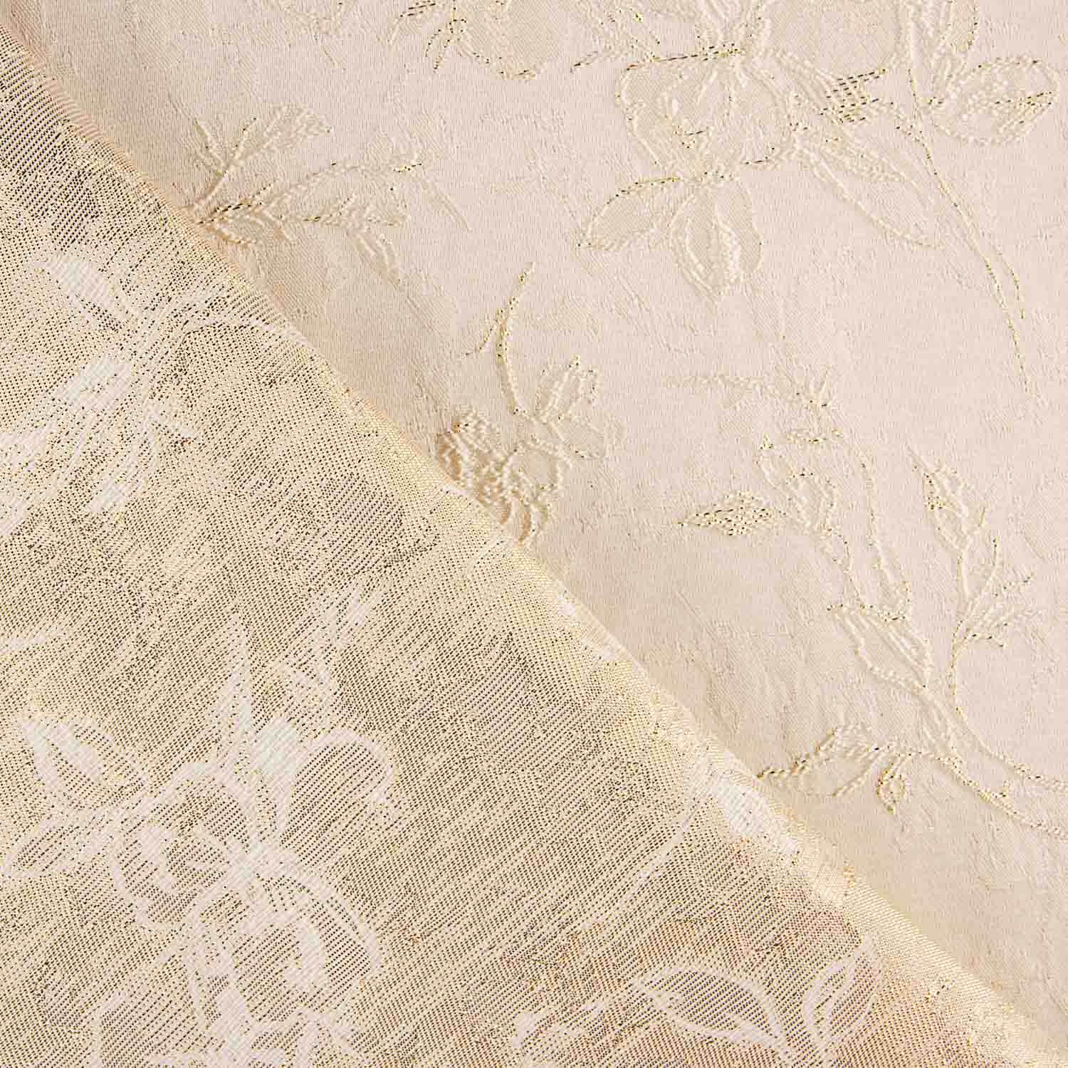 Brokat Floral Klassisch Elfenbein Gold - Ribes y Casals