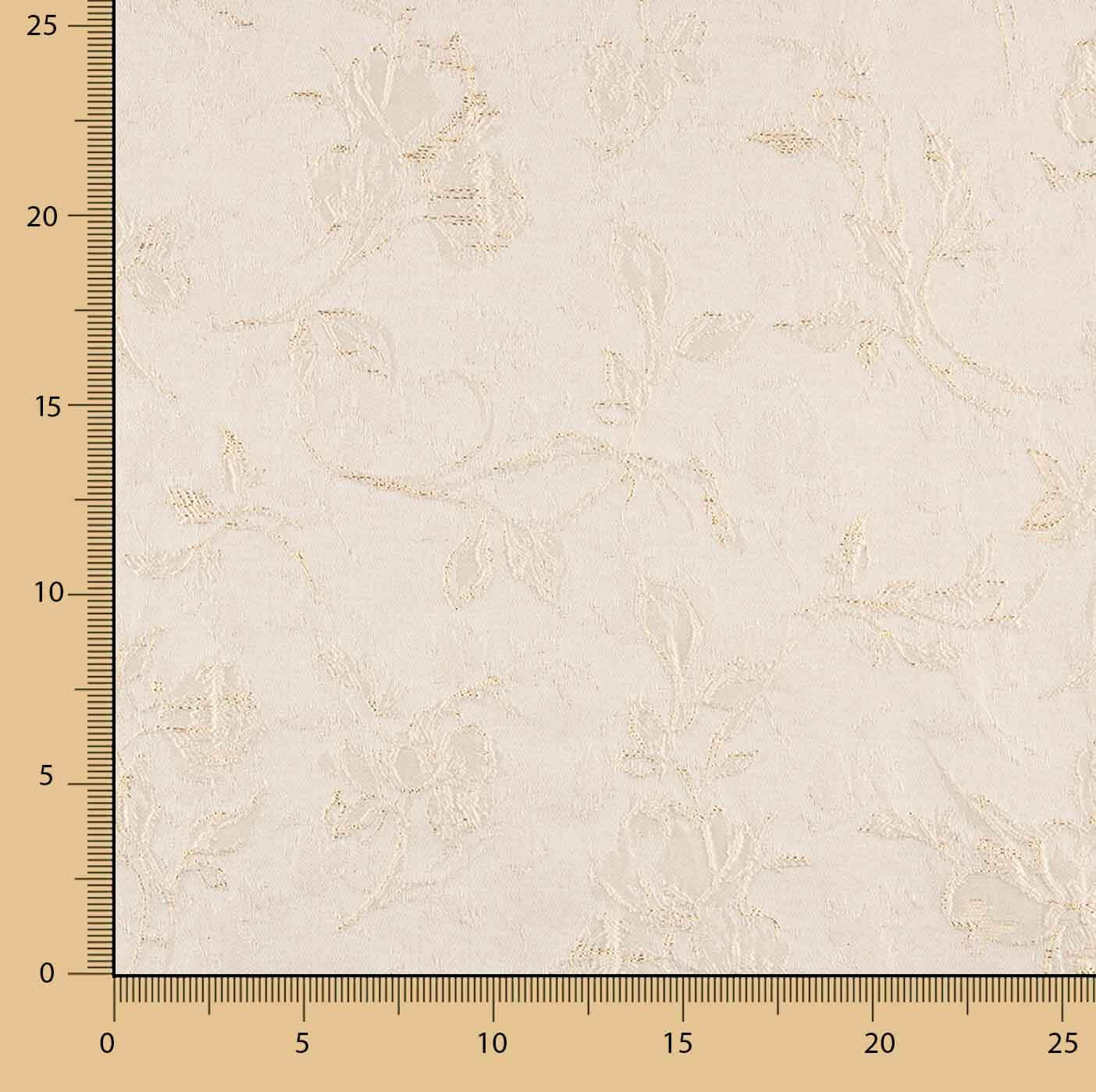 Brokat Floral Klassisch Elfenbein Gold - Ribes y Casals