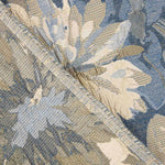 Brokat Floral Brokat Gänseblümchen Blau und Gold - Ribes y Casals