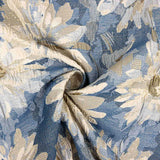 Brokat Floral Brokat Gänseblümchen Blau und Gold - Ribes y Casals