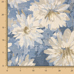 Brokat Floral Brokat Gänseblümchen Blau und Gold - Ribes y Casals