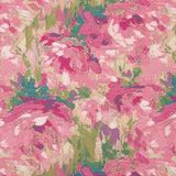 Brokat Floral Brokat Fuchsia Rosen und Grün - Ribes y Casals