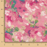Brokat Floral Brokat Fuchsia Rosen und Grün - Ribes y Casals