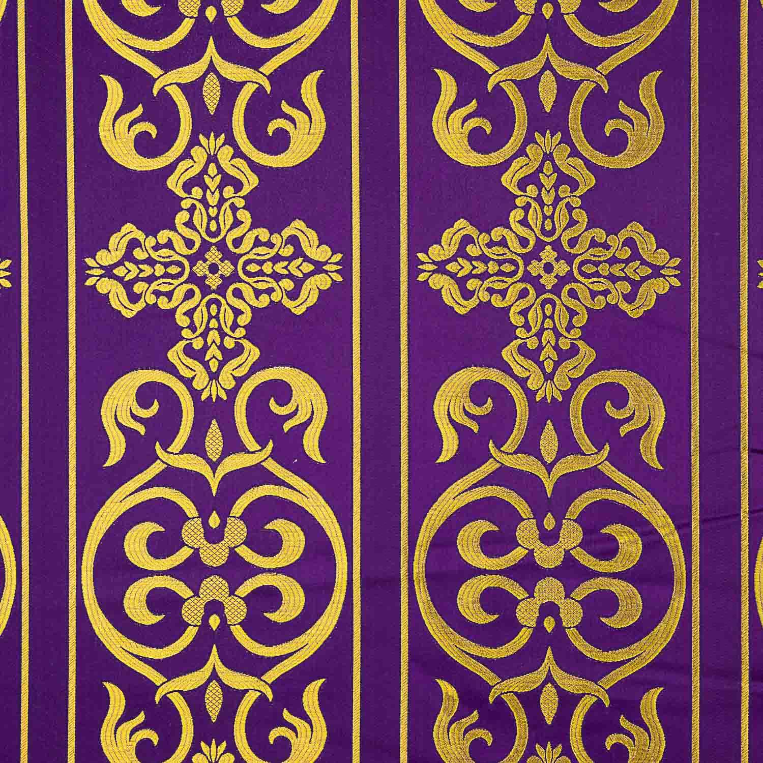 Liturgische Brokat Barock Kreuz Lila Gold - Ribes y Casals