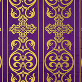 Liturgische Brokat Barock Kreuz Lila Gold - Ribes y Casals