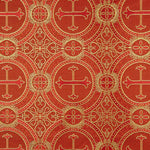 Liturgisches Kreuz aus rotem Brokat und goldenem Medaillon - Ribes y Casals