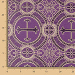 Liturgisches Brokat-Zierkreuz Lila und Gold - Ribes y Casals