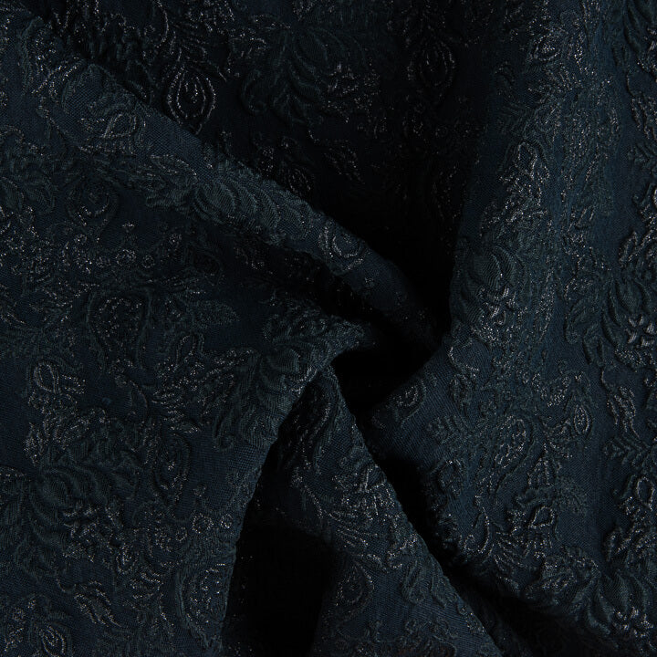 Brokat „Imperial Ocean“ – Marineblau-Silber - Ribes y Casals