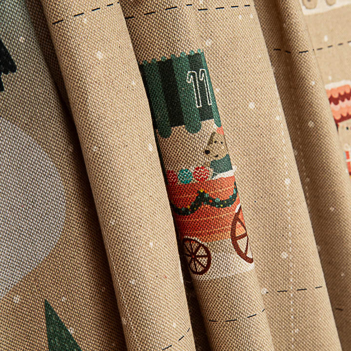 Baumwollstoff-Paneel Kinder-Adventskalender „Das Abenteuer des Weihnachtsmanns“ – DIY - Ribes y Casals