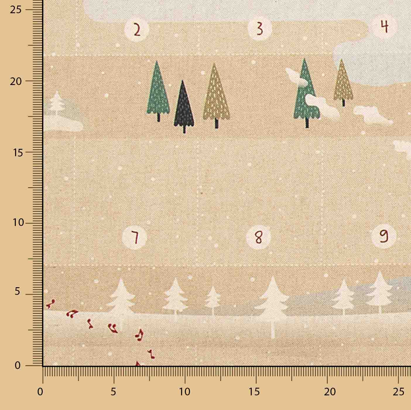 Baumwollstoff-Paneel Kinder-Adventskalender „Das Abenteuer des Weihnachtsmanns“ – DIY - Ribes y Casals