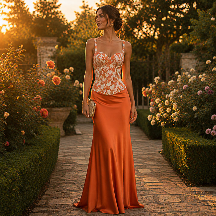 Brocade „Imperial Coral Sunset“ - Ribes y Casals