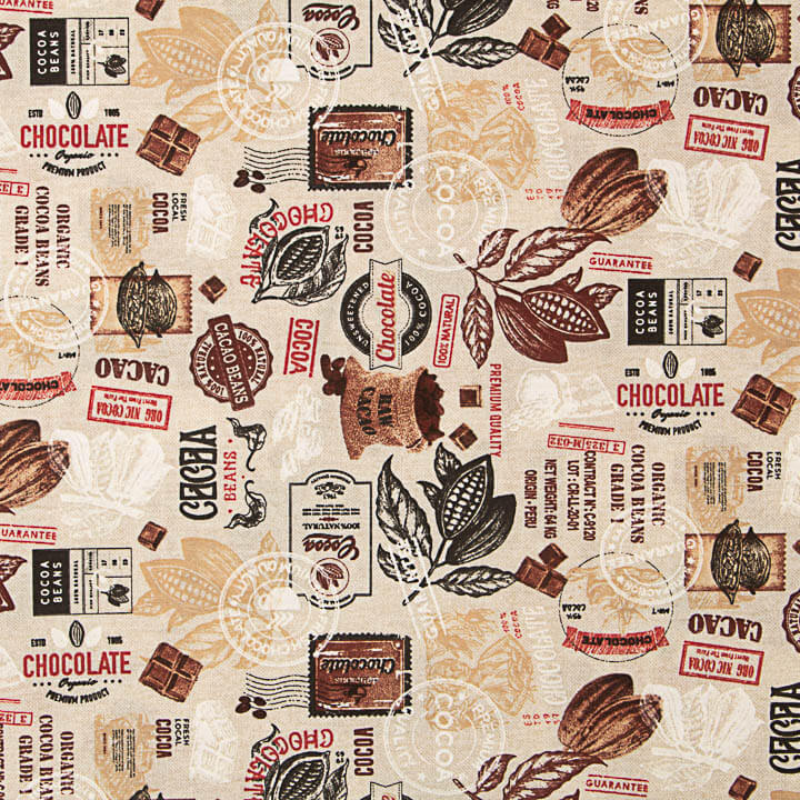 Bedrucktes Canvas „Schokolade und Kakao mit Vintage-Muster“ - Ribes y Casals